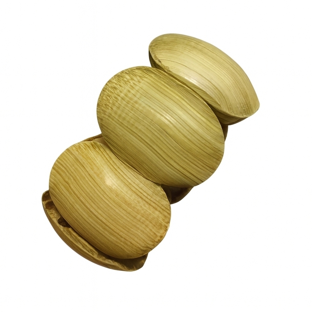 Wooden Bead Stretch Bracelet Natural Tan Cream Chunky Boho Earthy Retro